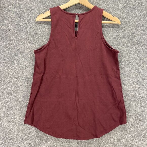 Piperlime Blouse Women S Small Red Sleeveless Hook & Eye Sequin Pockets Rayon - Picture 2 of 10